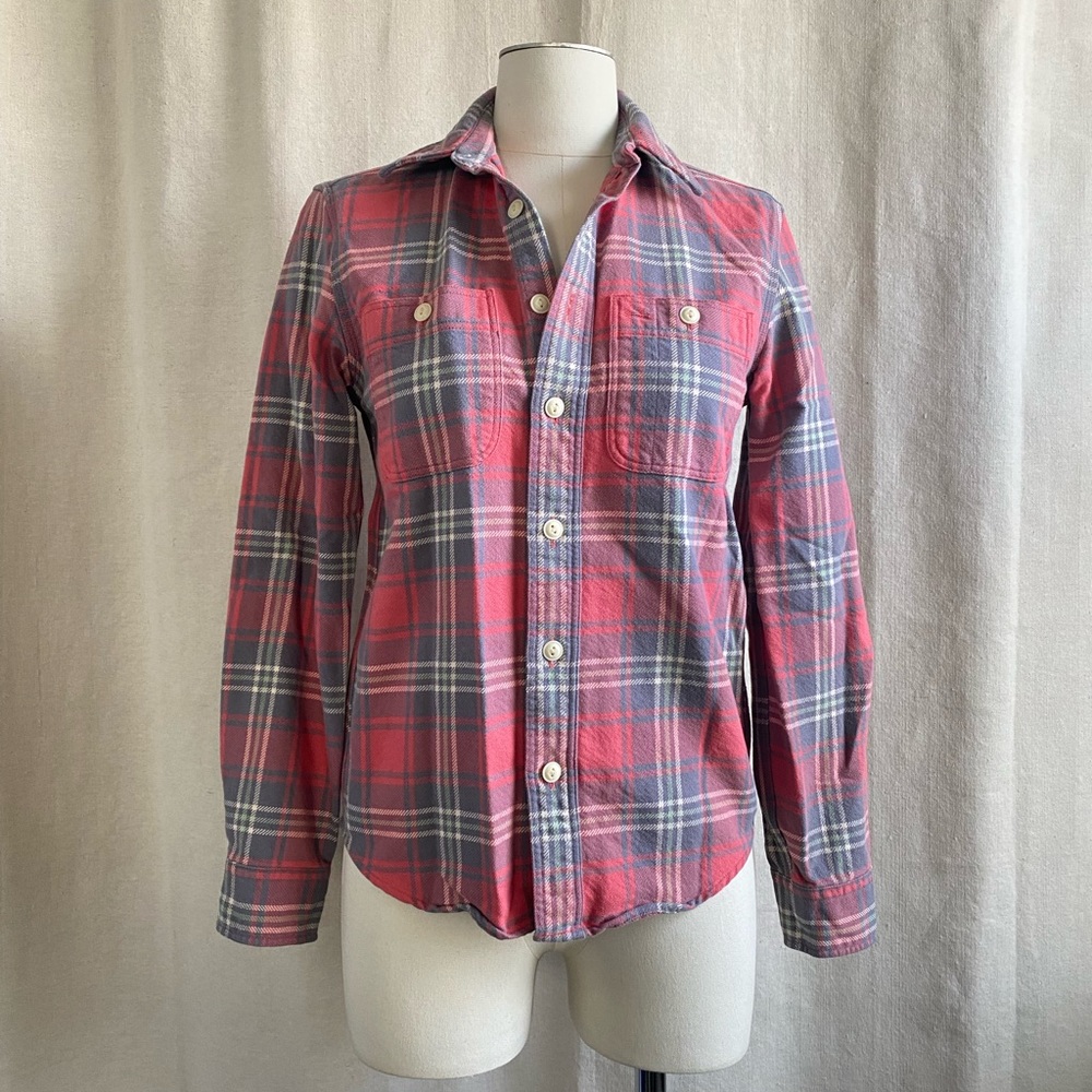 RRL RALPH LAUREN DOUBLE RL PLAID WORK SHIRT JACKET red combo SIZE 2